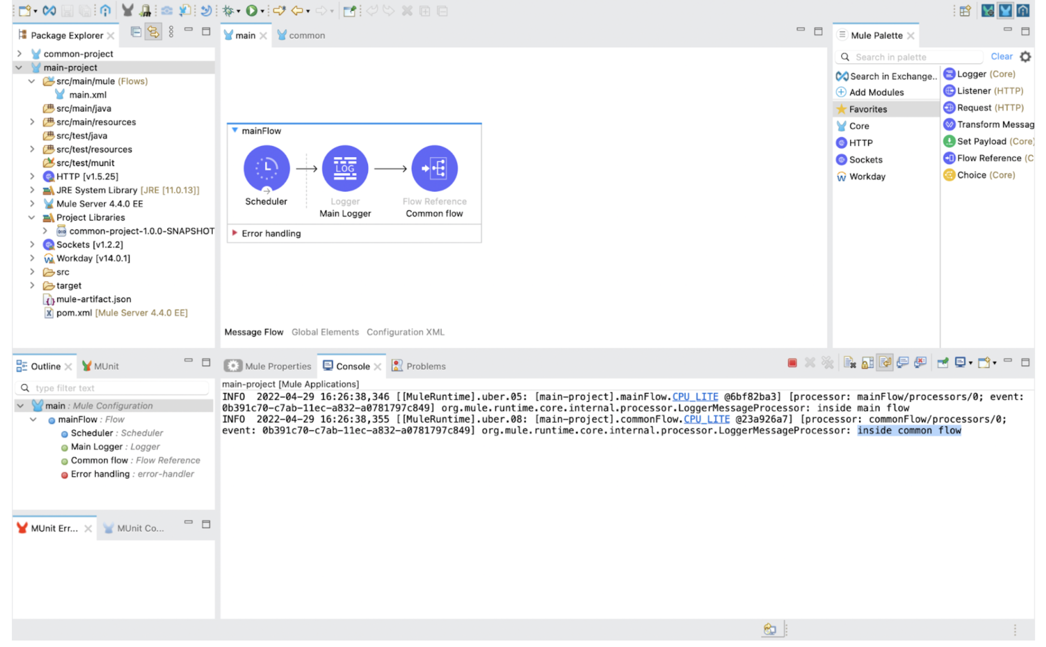 check logger from common flow