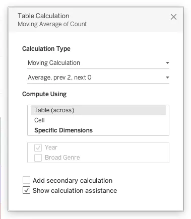 Table Calculation